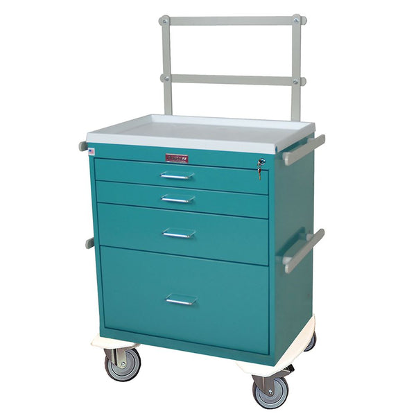 4 Drawer Specialty Package Classic Workstation Cart (Short Cabinet), Key Lock, 2-3", 1-6", and 1-12" Drawers Includes Po Main image