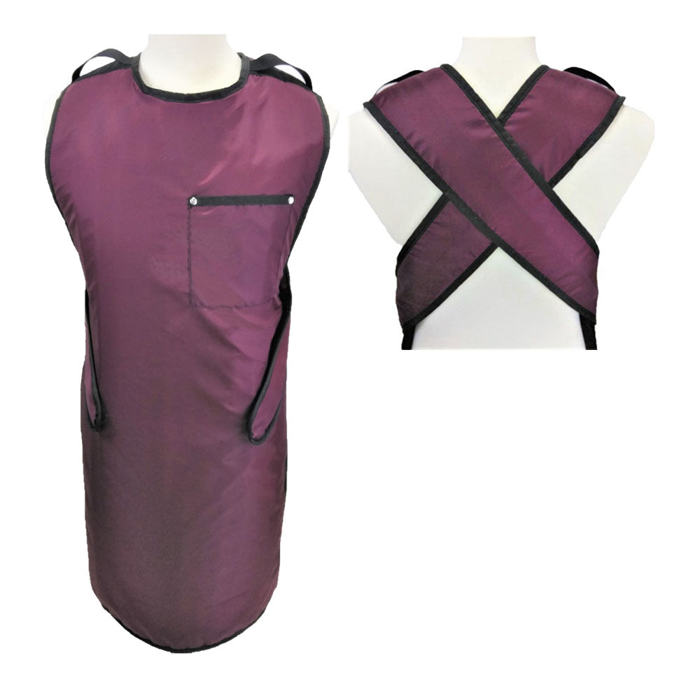 FRONT CLOSING SPECIAL PROCEDURE APRON - .25 mm   Lead Free   24X40 Burgundy - Extra Large