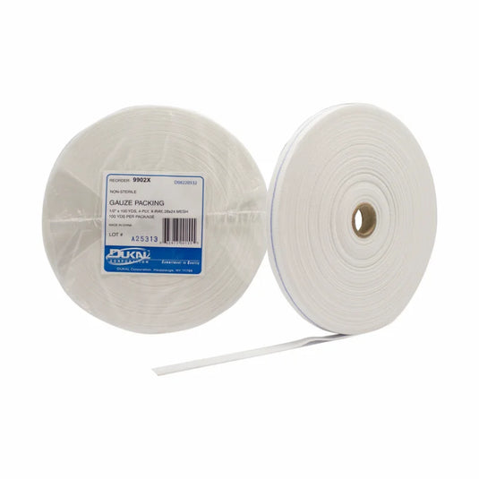 Non-Sterile Gauze Packing Roll 1/2" x 100 yd, 4-Ply