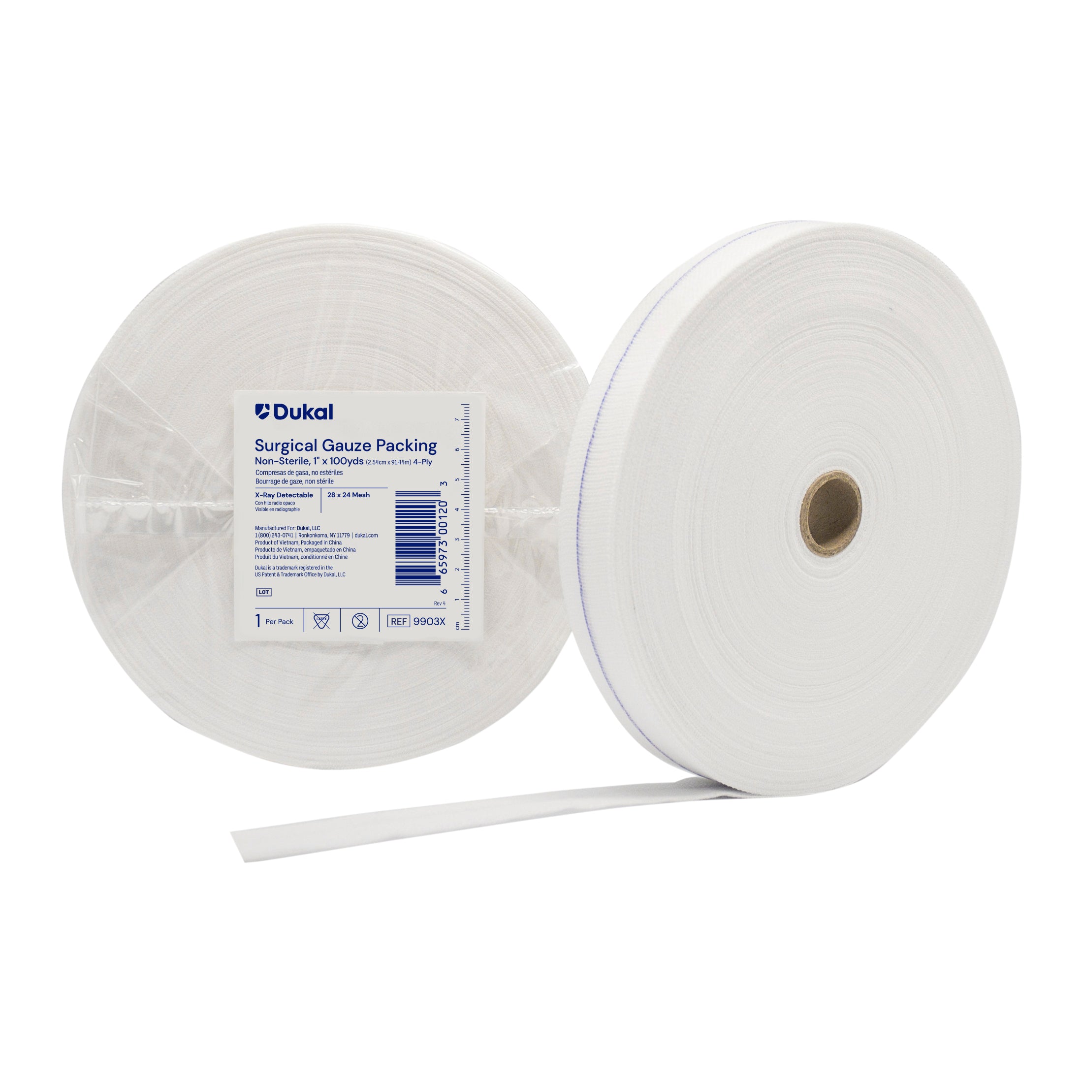 Non-Sterile Gauze Packing Roll 1" x 100 yd 4-Ply - 9903X Main image