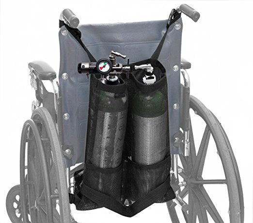 DISCONTINUED: Double Oxygen Bag for Wheelchair, D and E Cylinders