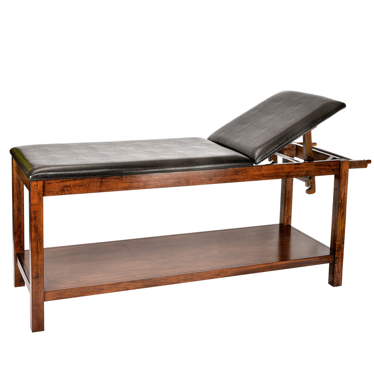 Alpine Mahogany Wooden Exam Table w/ Full Shelf