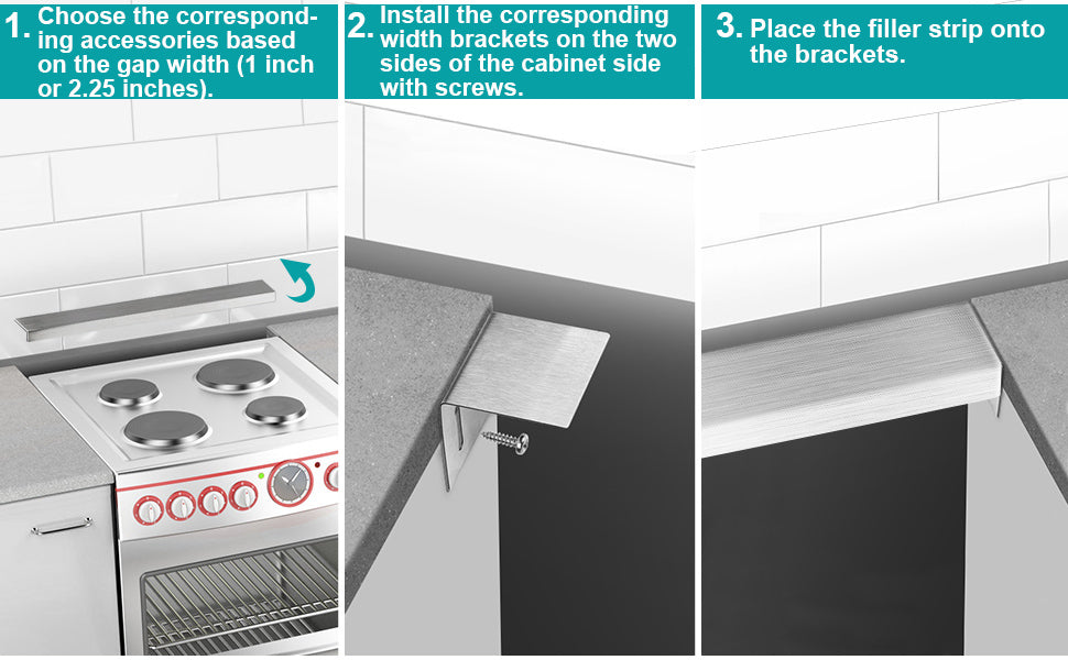 Filler kit in stainless steel for 27" wall ovens