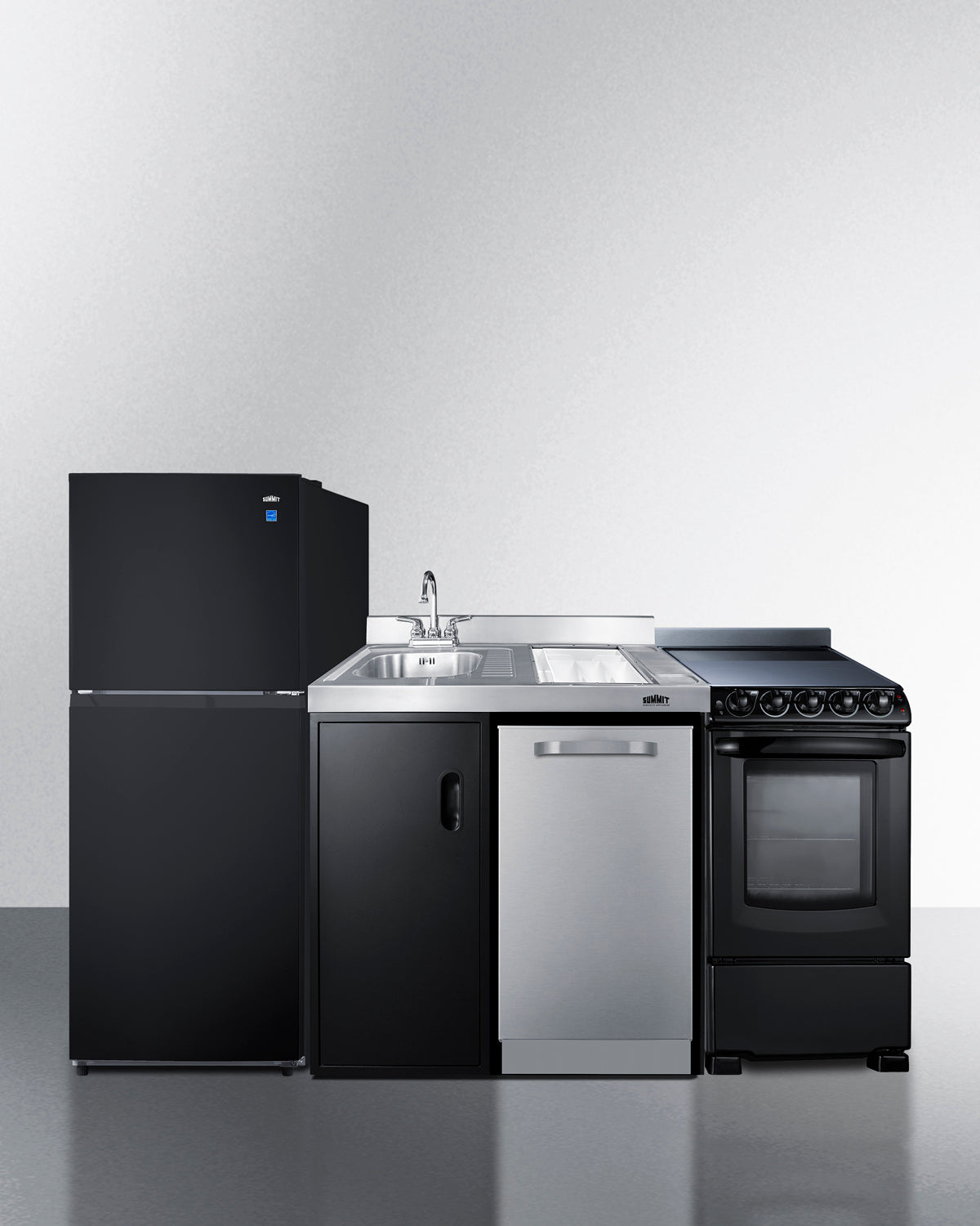Stainless steel appliance station for 48" wide combination kitchens