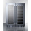 ADA compliant built-in or freestanding dual zone wine/beverage center with French door swing and seamless stainless stee