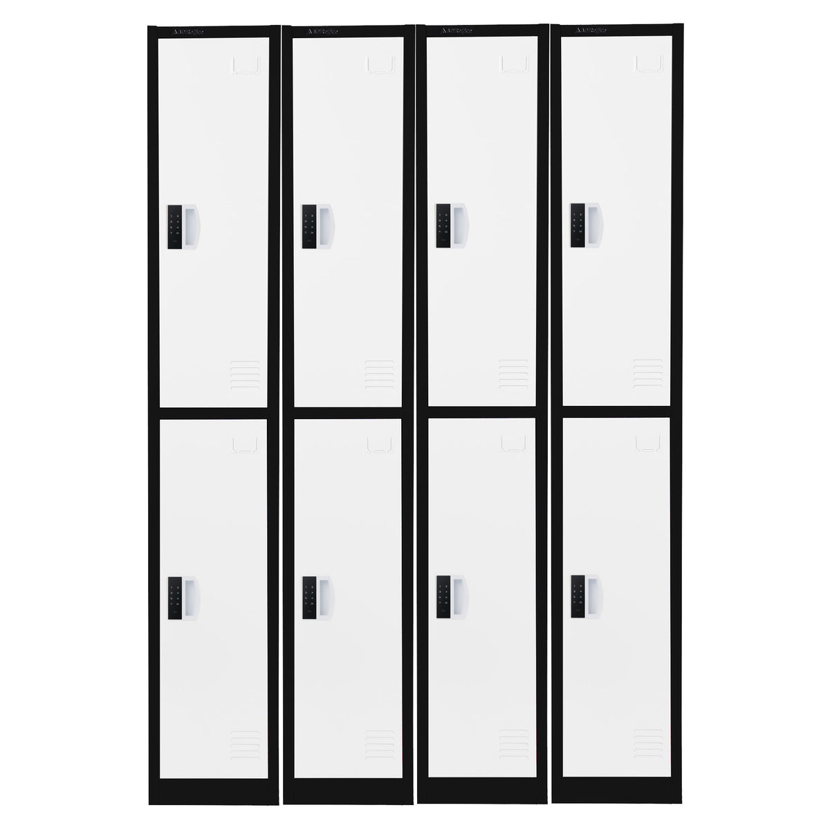 72" H x 12" W 2-Tier Steel Storage Locker with Digital Lock, Black