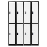 72" H x 12" W 2-Tier Steel Storage Locker with Digital Lock, Black
