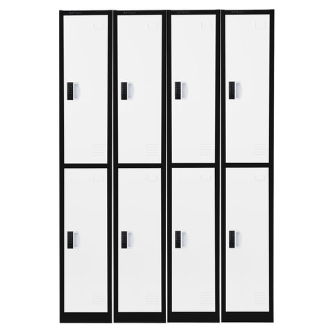 72" H x 12" W 2-Tier Steel Storage Locker with Digital Lock, Black