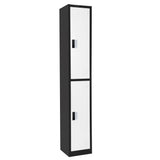 72" H x 12" W 2-Tier Steel Storage Locker with Digital Lock, Black