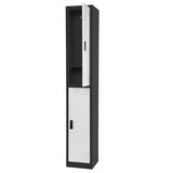 72" H x 12" W 2-Tier Steel Storage Locker with Digital Lock, Black