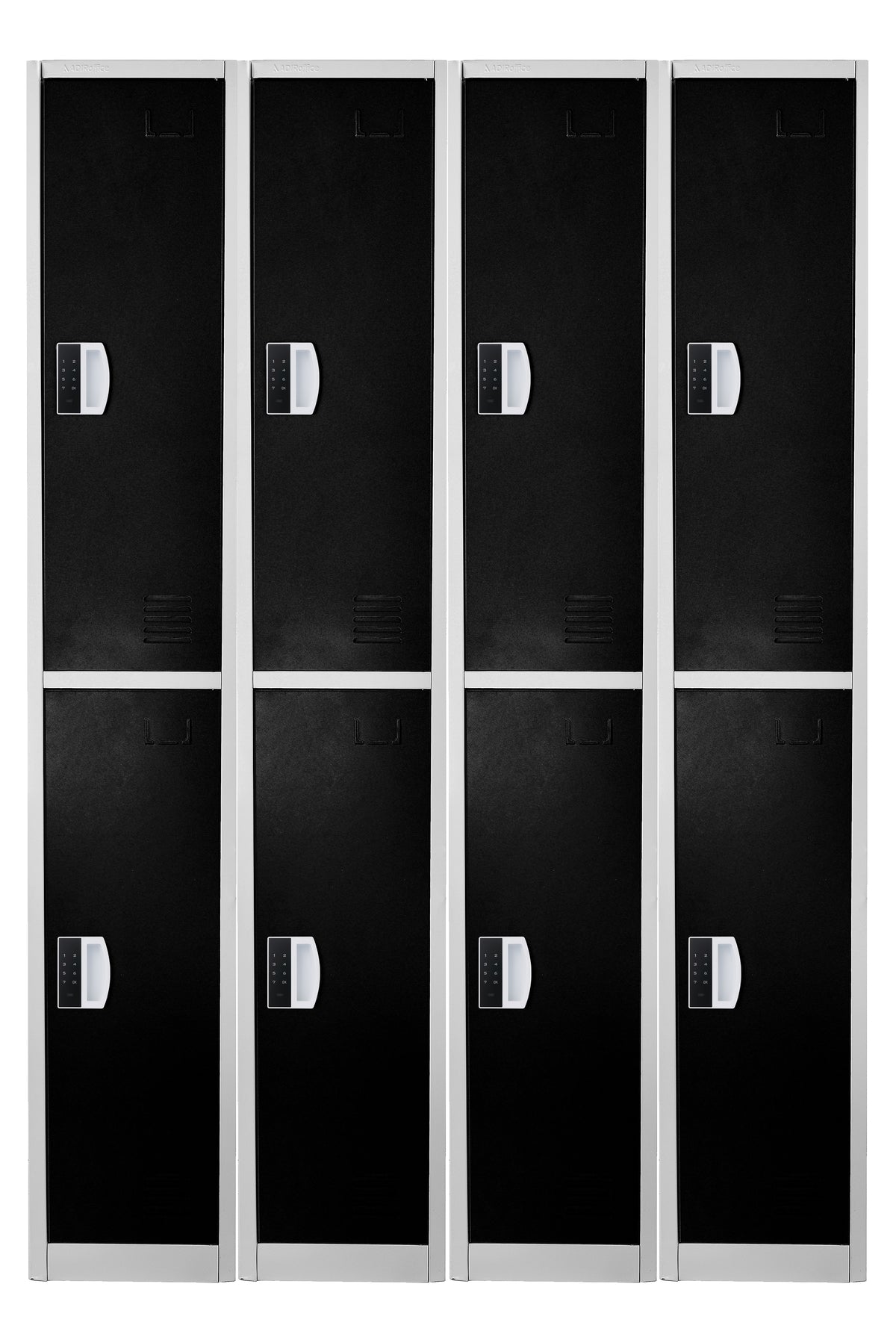 72" H x 12" W 2-Tier Steel Storage Locker with Digital Lock, Black,
