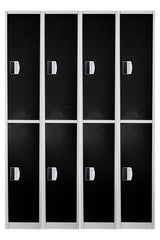 72" H x 12" W 2-Tier Steel Storage Locker with Digital Lock, Black,
