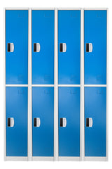 72" H x 12" W 2-Tier Steel Storage Locker with Digital Lock, Blue,