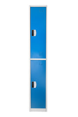 72" H x 12" W 2-Tier Steel Storage Locker with Digital Lock, Blue,