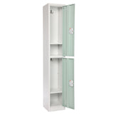 72" H x 12" W 2-Tier Steel Storage Locker with Digital Lock, Misty