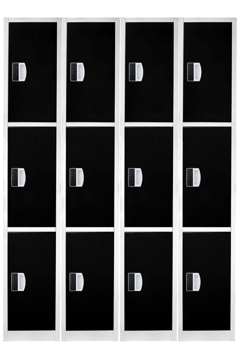 72" H x 12" W Triple Tier Steel Storage Locker with Digital Lock,