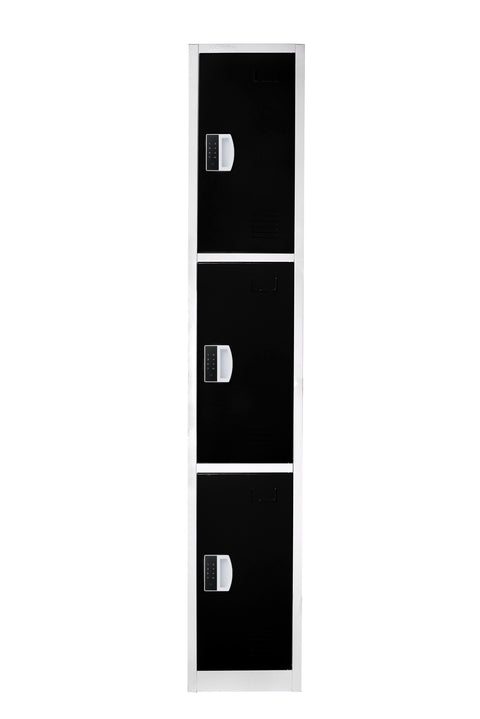 72" H x 12" W Triple Tier Steel Storage Locker with Digital Lock