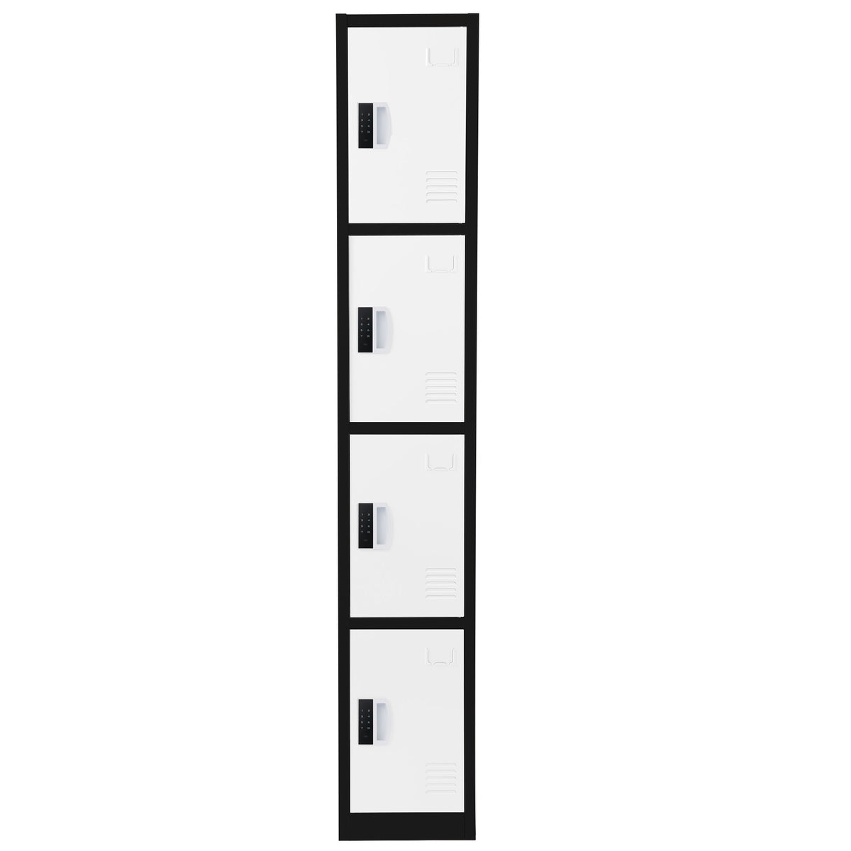 72" H x 12" W 4-Tier Steel Storage Locker with Digital Lock, Black