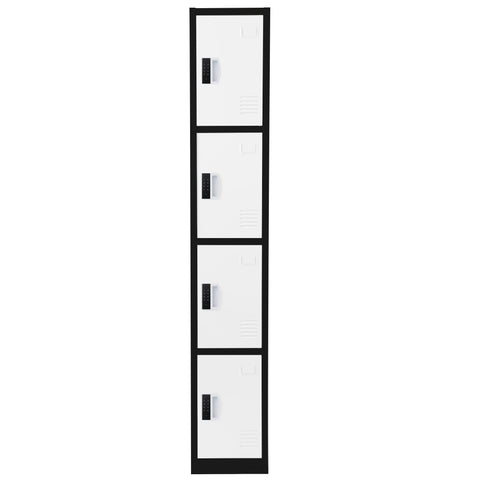 72" H x 12" W 4-Tier Steel Storage Locker with Digital Lock, Black