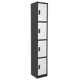 72" H x 12" W 4-Tier Steel Storage Locker with Digital Lock, Black