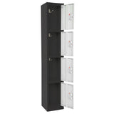 72" H x 12" W 4-Tier Steel Storage Locker with Digital Lock, Black