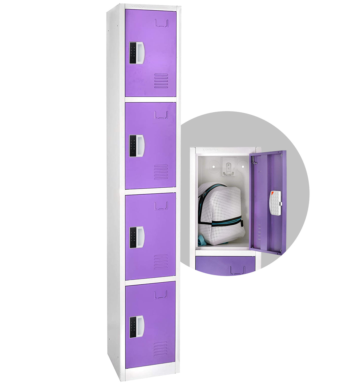 72" H x 12" W 4-Tier Steel Storage Locker with Digital Lock