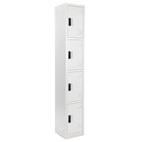 72" H x 12" W 4-Tier Steel Storage Locker with Digital Lock, White,