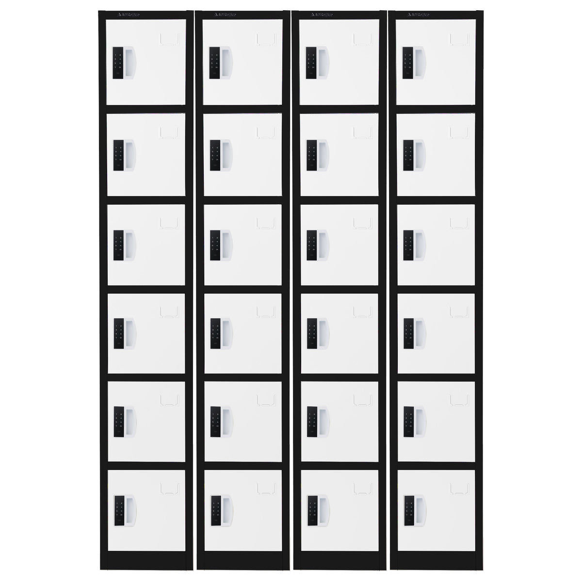72" H x 12" W 6-Tier Steel Storage Locker with Digital Lock, Black