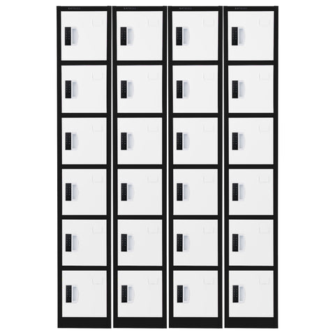 72" H x 12" W 6-Tier Steel Storage Locker with Digital Lock, Black