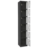 72" H x 12" W 6-Tier Steel Storage Locker with Digital Lock, Black