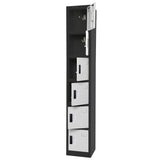 72" H x 12" W 6-Tier Steel Storage Locker with Digital Lock, Black