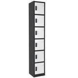 72" H x 12" W 6-Tier Steel Storage Locker with Digital Lock, Black