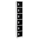 72" H x 12" W 6-Tier Steel Storage Locker with Digital Lock, Black,
