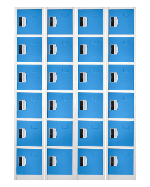 72" H x 12" W 6-Tier Steel Storage Locker with Digital Lock, Blue,