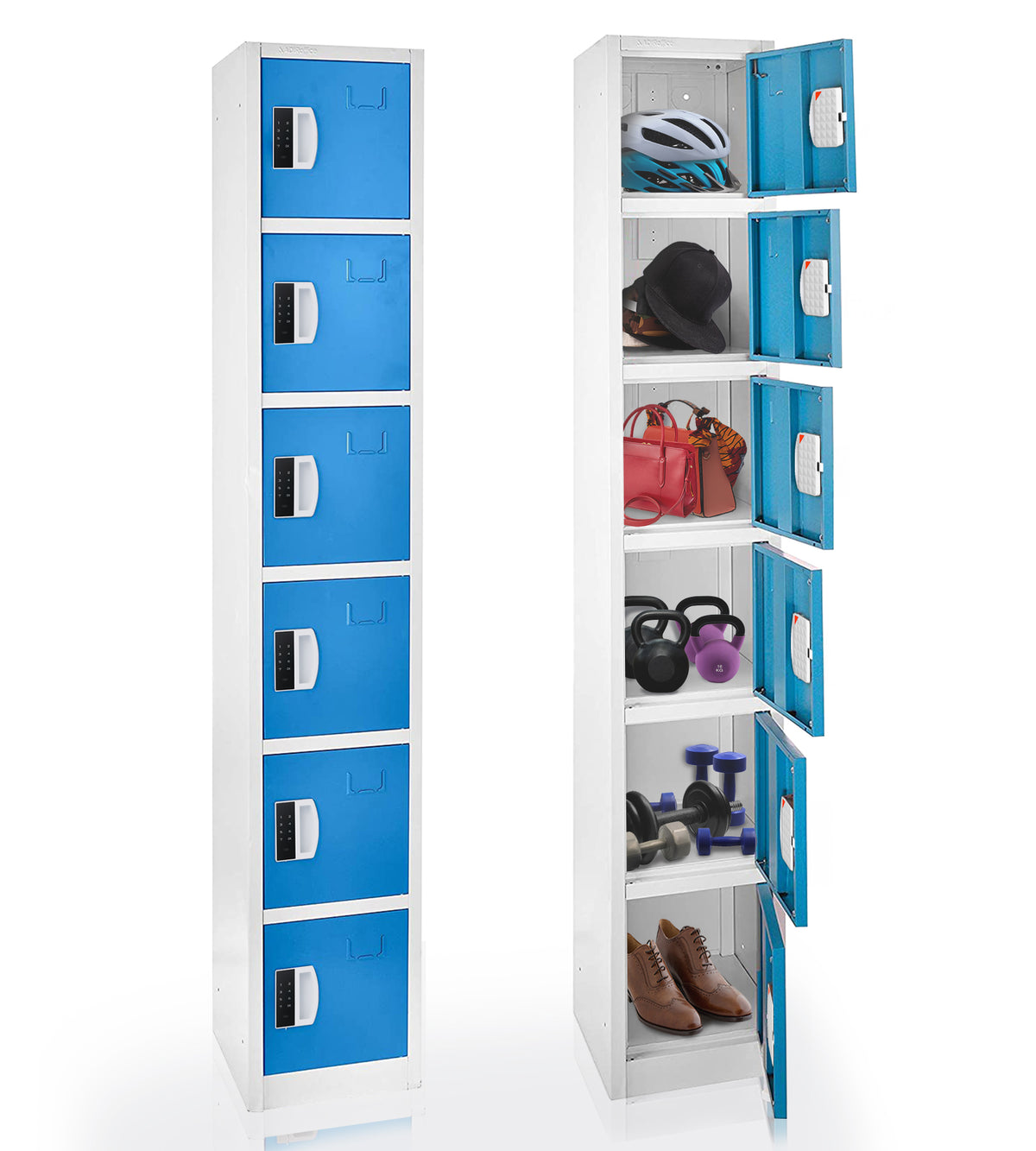 72" H x 12" W 6-Tier Steel Storage Locker with Digital Lock