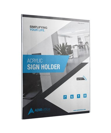Wall Mount Side-Loading Acrylic Sign Holders 8.5" x 11"