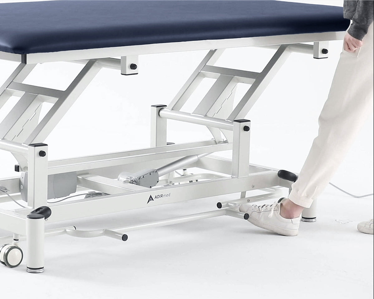 VivaComfort Elite-Line 550 lb Antimicrobial Upholstery Adjustable Height Hi-Lo Therapy Table with Padded Side Rails, Bla