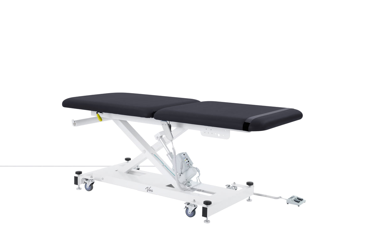 VivaComfort XRO Series 2-Section Electric Height and Back Adjustable Exam Table, 600 lbs Capacity, Black