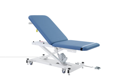 VivaComfort XRO Series 2-Section Electric Height and Back Adjustable Exam Table, 600 lbs Capacity, Blue