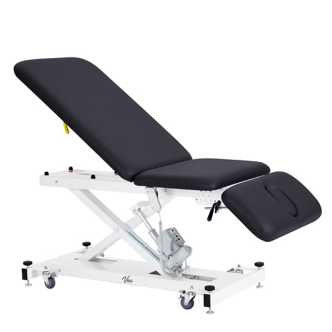 XRO Series 3-Section Electric Height and Back Adjustable Exam Table, 600 lbs. Capacity, Black