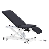 VivaComfort XRO Series 3-Section Electric Height and Back Adjustable Exam Table with Stirrups, 600 lbs Capacity, Black