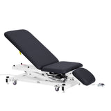 VivaComfort XRO Series 3-Section Electric Height and Back Adjustable Exam Table with Stirrups, 600 lbs Capacity, Black