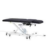 VivaComfort XRO Series 3-Section Electric Height and Back Adjustable Exam Table with Stirrups, 600 lbs Capacity, Black
