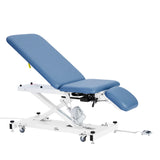 VivaComfort XRO Series 3-Section Electric Height and Back Adjustable Exam Table with Stirrups, 600 lbs Capacity, Blue