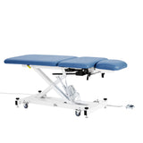 VivaComfort XRO Series 3-Section Electric Height and Back Adjustable Exam Table with Stirrups, 600 lbs Capacity, Blue