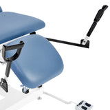 VivaComfort XRO Series 3-Section Electric Height and Back Adjustable Exam Table with Stirrups, 600 lbs Capacity, Blue