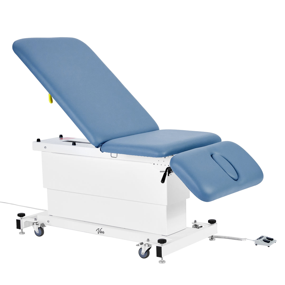 VivaComfort XRO Series 3-Section Electric Height and Back Adjustable Exam Table, 600 lbs. Capacity, Blue