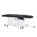 VivaComfort XRO Series 3-Section Electric Height and Back Adjustable Exam Table with Stirrups, 600 lb Capacity, Black