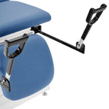 VivaComfort XRO Series 3-Section Electric Height and Back Adjustable Exam Table with Stirrups, 600 lb Capacity, Blue