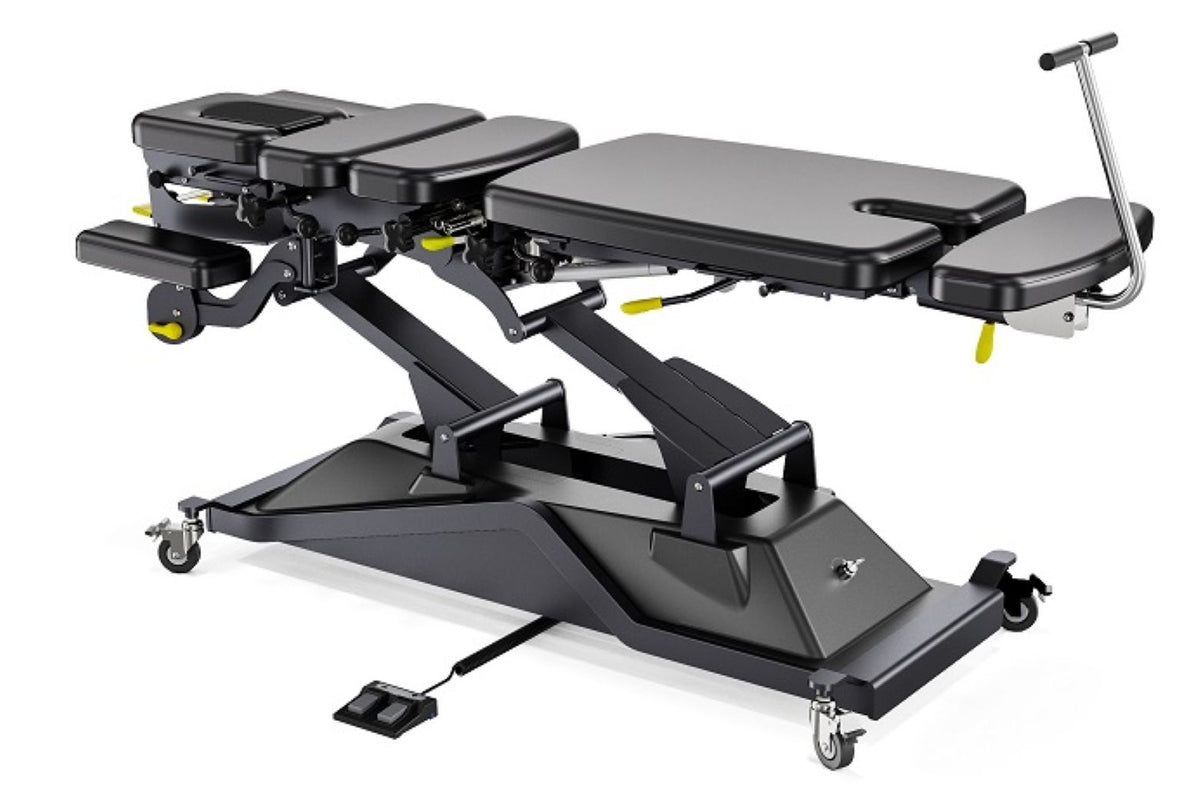 VivaComfort SpineAxis Chiropractic Hi-Lo Motorized Traction-Flexion 7-Section Table, 600 lb Capacity, Black